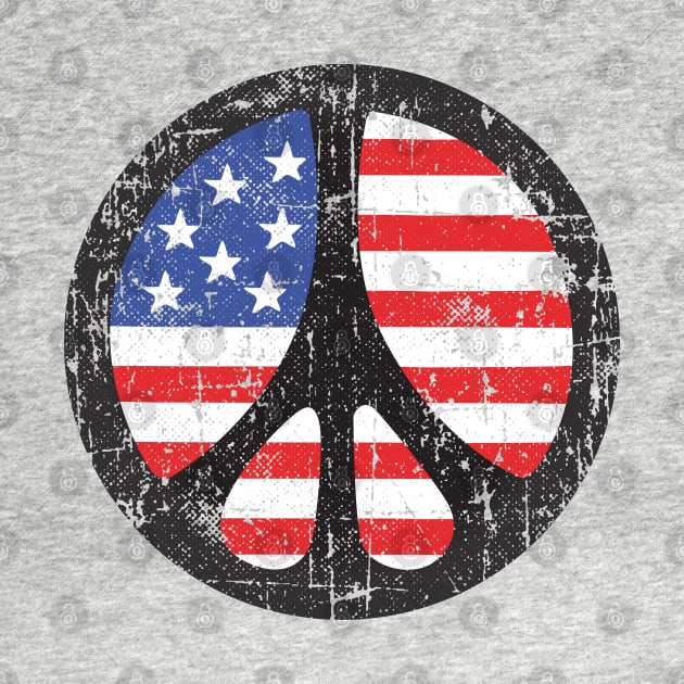 Peace Sign Circle with Flag Background by artbitz